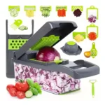 Hyri Top Seller Kitchen Utensils Manual Home and Kitchen Gadgets Commercial Vegetable Chopper 15 in 1 Plastic Pro Onion Chopper - Image 2